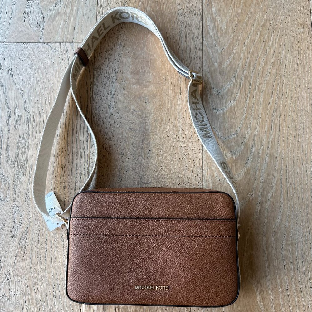 Michael Kors tan/brown leather crossbody/shoulder bag with strap